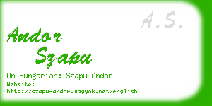 andor szapu business card